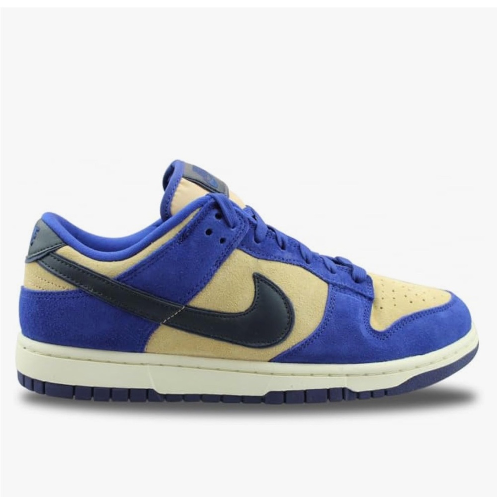 Nike Blue and Yellow Women's Low Dunk Sneakers